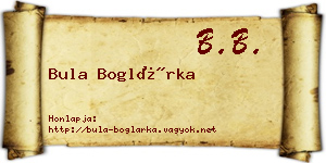 Bula Boglárka névjegykártya